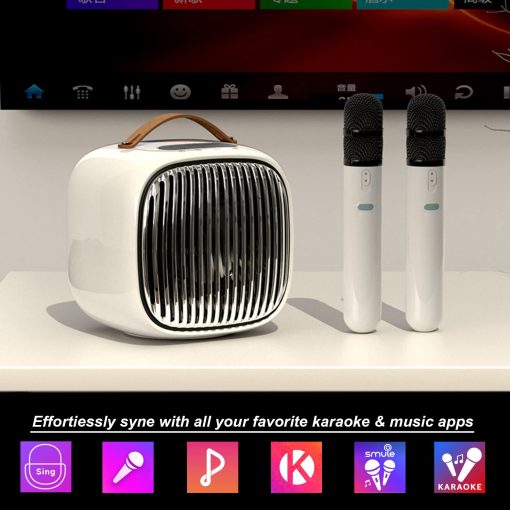 Maquina de Karaoke con 2 Microfonos, Maquina de Karaoke Portatil con Bluetooth y Microfono Inalambrico para Adultos, Altavoz de Karaoke para Fiesta en Casa, Reunion, Boda, Iglesia, Picnic, Exterior/Interior - Imagen 2
