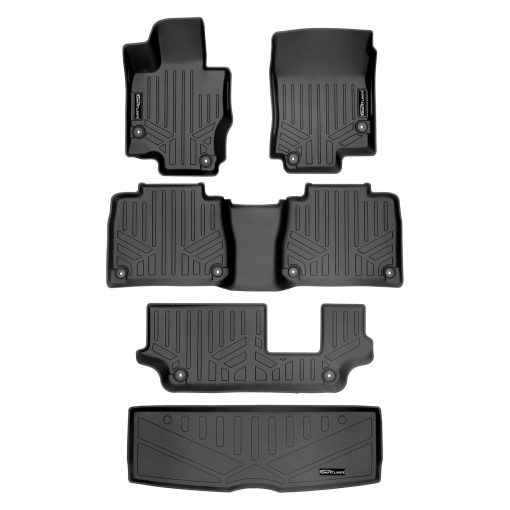SMARTLINER Tapetes a Medida para Pisos de 3 Filas y Protector de Carga detras de la 3ra Fila Negro Compatible con Mercedes-Benz GLE-Class 2020-2023 de 7/8 Pasajeros