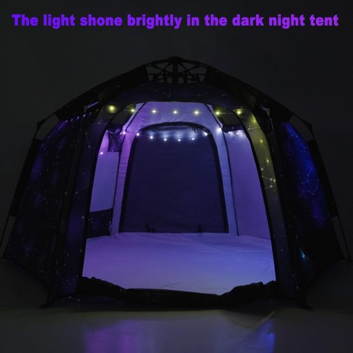 Tienda de campaña hexagonal portatil para niños con luces LED Tienda de juegos interior Casa de juegos para niños Facil montaje Tienda de ensueño para la noche. Tienda grande para 4-5 personas y regalos de cumpleaños - Imagen 9
