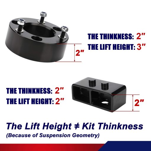 Kits de Elevacion Niveladora Compatible con F150 de 2004-2020, Elevadores de 3 pulgadas delanteros + 2 pulgadas traseros para F150 2WD 4WD - Imagen 2