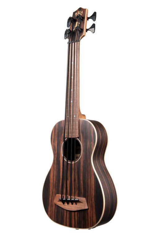 Kala UBASS-EBY-FL Striped Ebony Fretless U-Bass Acoustic-Electric Ukulele Bass Natural - Imagen 3