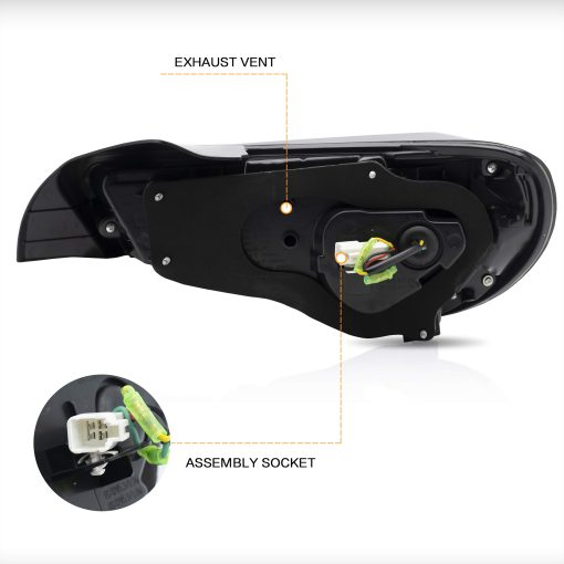 Luces traseras VLAND para Toyota 86 2012-2020, Subaru BRZ 2013-2020, Scion FRS 2013-2016, Lamparas traseras con DRL, Luz trasera tenue con senal de giro secuencial, humo - Imagen 7