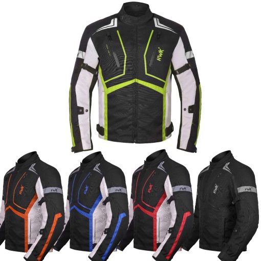 Chamarra de Motocicleta HWK para Hombres y Mujeres Escorpion con Tela de Cordura para Enduro Moto y Armadura Acolchada de Espuma para Proteccion de Impacto, Chamarra de Motocicleta Dual Sport - Verde Hi-Vis, 3X-Grande