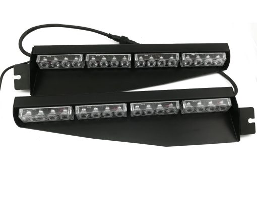 TASWK 32LED 32W Luz de barra de luces LED Luz de visera de luz de emergencia Luz de advertencia de peligro estroboscopica de montaje dividido en el parabrisas del tablero de la cubierta (ambar) - Imagen 3