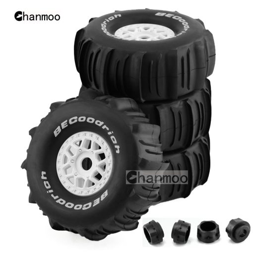 Llantas y ruedas para camion corto de carreras RC 1/7 1/8 con neumaticos de nieve y desierto Rims 17mm Hex Buggy de arena para camion RC todoterreno a escala 1:7 o 1:8 TRAXXAS UDR 85086-4 ARRMA YK4072 DF7 4Pcs (Blanco) - Imagen 9