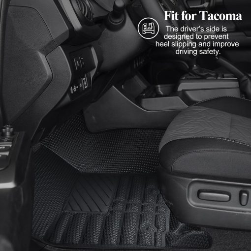 Tapetes para Piso de Auto Todo Clima Accesorios Interiores de Auto Moldeado Integrado Impermeables y Resistente al Desgaste para Toyota Tacoma 2018-2023 - Imagen 3