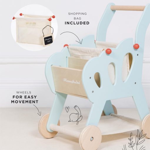 Le Toy Van - Carrito de Compras de Juguete de Madera Educativo para Juego de Roles de Tienda de Alimentos | Juego de Supermercado de Pretendencia para Niños y Niñas - para Edades 3+ - Imagen 3