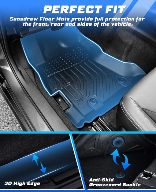 Tapetes para Piso Todo Clima Sunsdrew, Ajuste Personalizado para Subaru Crosstrek 2018-2023/Impreza 2017-2023, Negro, Juego de 4 Piezas - Imagen 2