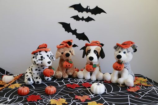 Peluche Halloween Pawpals 8 pulgadas Perrito de Peluche Viene con Sombrero y Calabaza de Halloween - Calabaza para Ninos en esta Fiesta (Variedad de Perritos de Halloween) - Imagen 8