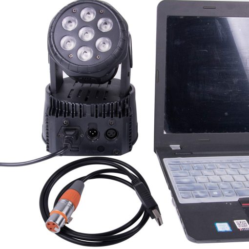 Adaptador de Interfaz USB a DMX LED DMX512 para Computadora de Estudio PC Controlador de Luces de Escenario Dimmer FT232RL RS485 3PIN XLR Convertidor Serial Cable de 16ft, Carcasa USB Negra - Imagen 3