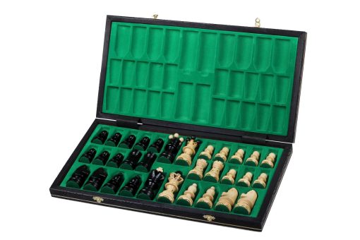 Hermoso Juego de Ajedrez de Madera Hecho a Mano con Tablero de Madera y Piezas de Ajedrez Hechas a Mano - Producto de idea de regalo (21" (55 cm) Negro) - Imagen 3