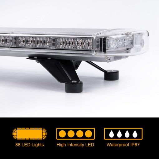 ASPL 47" 88 LED Barra de luces estroboscopicas de alta intensidad y perfil bajo en la parte superior del techo para camiones de remolque y vehiculos de construccion (ambar) - Imagen 3
