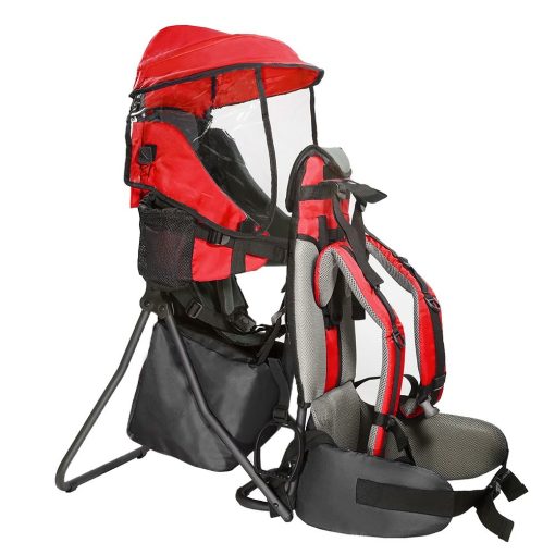 Mochila Portabebes de Senderismo ClevrPlus Cross Country, Roja, Mochila Portabebes para Ninos con Asiento Comodo, Correas y Cinturon Ajustables, Marco Plegable Liviano, Gran Capacidad para Ninos para Uso al Aire Libre - Imagen 2