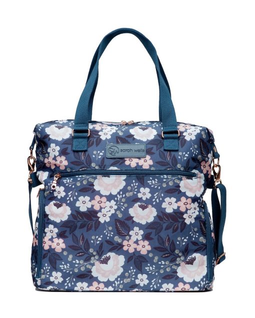 Bolso de extraccion de leche Sarah Wells Lizzy - Compatible con Spectra, Medela y mas - Bolsillo refrigerado aislado (Le Floral)