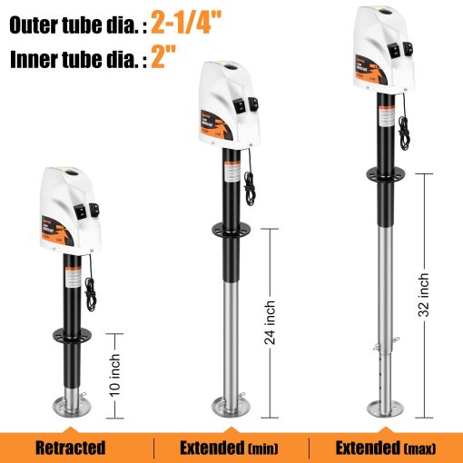 Gato de Lengüeta Electrico BEETRO 4000 lbs, Gato de Remolque Resistente para Remolques de A-Frame, Carga y Utilitarios o RV de 5ta Rueda, 22" de Elevacion, 12V DC, Blanco - Imagen 3