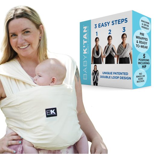 Portabebes Baby K'tan Organico 100% Algodon Certificado GOTS: #1 Facil de Usar 5 en 1 | Capa de Bebe Pre-Envuelta | Suave Envoltura para Bebes sin Manos | Recien Nacido a Nino de hasta 35 lb (Ver Tabla de Tallas)
