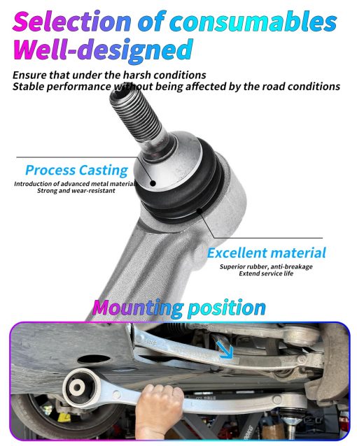 Brazo de control inferior delantero derecho - Kit de direccion y suspension compatible con Tesla Model S 2012-2020 Tesla Model X 2016-2020 (104157100B) - Imagen 5
