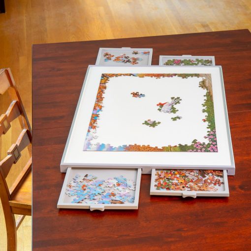 Bits and Pieces - Tablero de rompecabezas de 1500 piezas con cajones - Jumbo Pro Plateau - Organizador ligero de rompecabezas de mesa de lujo y sistema de almacenamiento de rompecabezas - Imagen 6