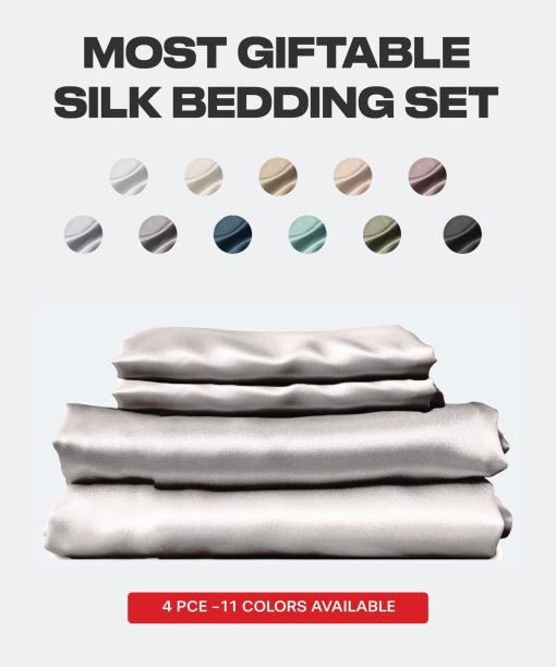 Juego de sabanas de seda 100% SUNDAYSILKS? | Sabanas de seda pura | Juego de sabanas de seda de morera de 4 piezas tamano queen | Set de ropa de cama de seda natural | Suaves, duraderas | Grado 6A Organico De Sabanas De Seda Real [Blanco Puro] - Imagen 3
