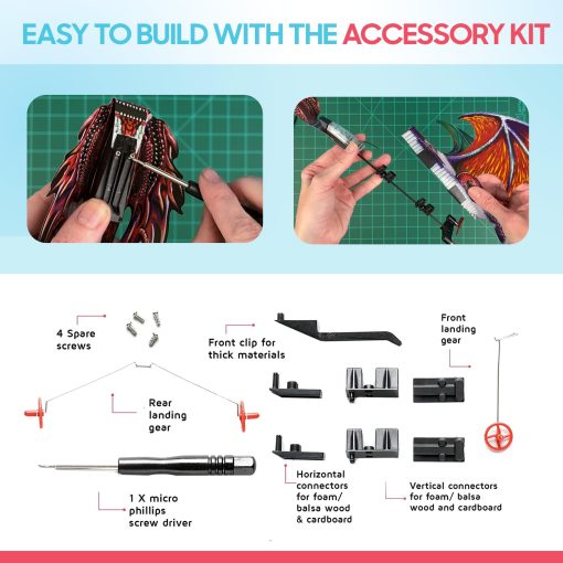 Kit de manualidades POWERUP 4.0 Dragon. Avion dragon controlado por smartphone. Kit educativo de STEM al aire libre para adolescentes y adultos. Kit de hobby para aficionados y entusiastas. - Imagen 5