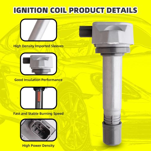 Conjunto de 4 Bobinas de Encendido Pack UF582 30520RNAA01 & 4 PCS Bujias de Iridio Compatibles con Honda Civic 2006 2007 2008 2009 2010 2011 1.8L L4 - Imagen 3