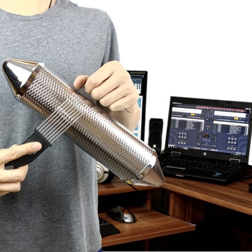 Guiro metalico LOONELO, Instrumento de percusion de acero inoxidable Herramienta de entrenamiento con raspador, Shaker de guiro Acompanamiento de banda musical de percusion latina (Plata-15X3inch) - Imagen 6