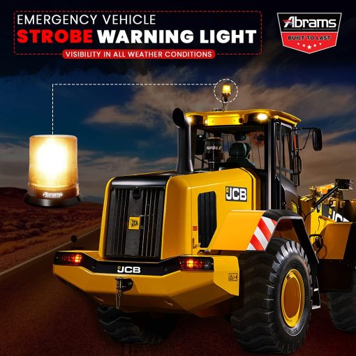 Abrams SAE Clase-1 StarEye 4" Pulgadas Cupula 12 LED Luz de Advertencia Estroboscopica Magnetica/Montaje Permanente para Vehiculos de Construccion - ambar - Imagen 3