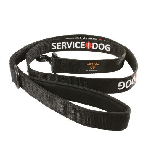 Correa para Perros de Servicio Tacticollar, Resistente Correa de Nylon, Mango Acolchado de Neopreno Suave, Bordado (Longitud de 4 pies x Ancho de 1 pulgada)