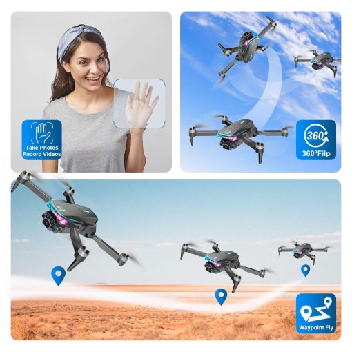 Drones con Camara Brushless para Adultos Camara 4k 2 Baterias Drone RC Quadcopter para Principiantes Ninos Adultos Regalos para Ninos y Ninas - Imagen 4