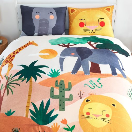 Juego de Ropa de Cama Savanna de Rookie Humans, Set de Funda Nordica y Funda de Almohada Tematica de la Sabana para Niños y Niñas (Twin) - Imagen 3