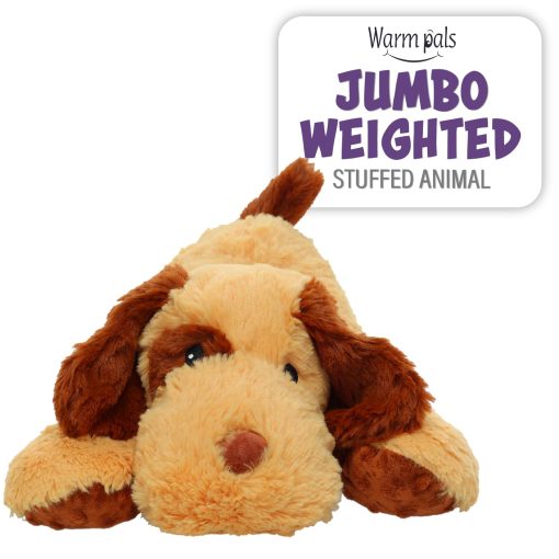 Peluche con Peso Jumbo Hugs por Warm Pals ? Perro ? 4 libras ? Agradable Microrizable con Aroma de Lavanda ? Juguetes de Peluche Acolchados ? Animal de Peluche ? Relajante y Reconfortante Peluche