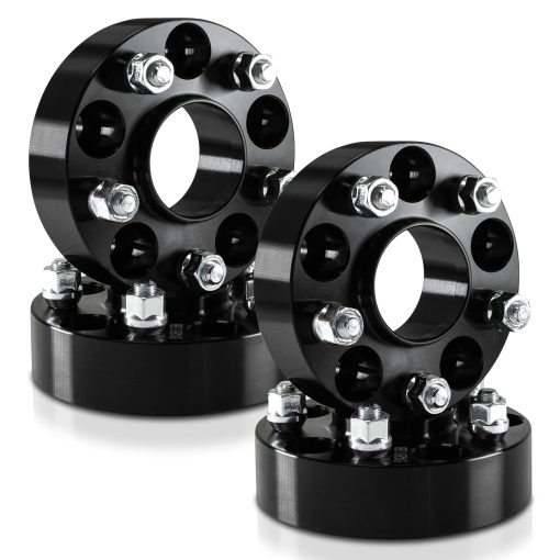 4 Piezas de Separadores de Rueda Negros Hub Centric de 2" (50mm) con Patron de Pernos 5x5.5 5x139.7 14x1.5 Compatible para Ram 1500 2012-2018 Ram 1500 Classic 2019-2022