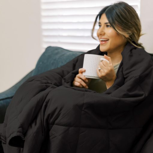 Manta con Peso King Size HomeSmart - Manta de Calidad Premium para Todas las Estaciones Negra 20 lbs - Imagen 7