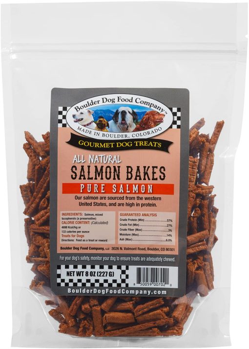 Salmon Bakes: Premios para Perros de Salmon Puro - Premios Naturales para Perros Aprobados por Veterinarios, de Ingredientes Limitados, Sin Granos, Saludables y Nutritivos para Perros (Salmon, 8 oz)