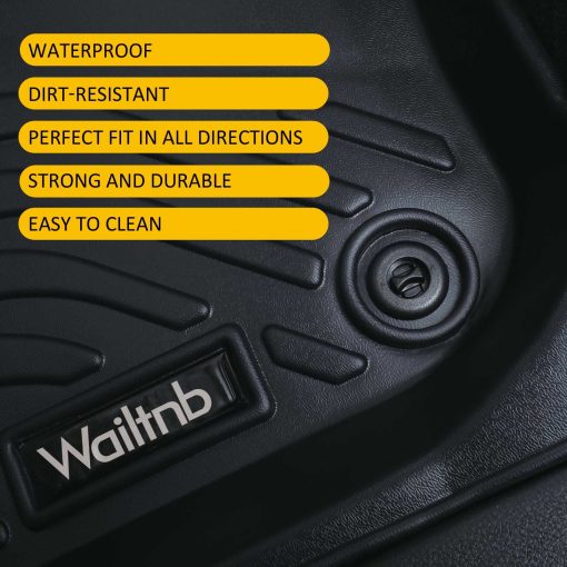 Tapetes para piso personalizados Wailtnb para Genesis GV80 5 Asientos 2021-2024 Todos los Climas Impermeables Juego Completo Negro Accesorios - Imagen 2