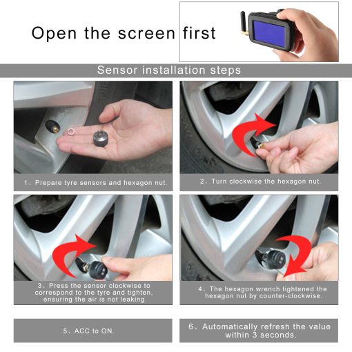 Sistema de Monitoreo de Presion de Neumaticos para RV B-Qtech para Remolque Camion Casa Rodante (0~215PSI) con 6 Sensores, TPMS Solar Alimentado por Energia Solar 5 Modos de Alarma Monitoreo en Tiempo Real del Sistema de Alarma de Presion de Neumaticos - Imagen 5