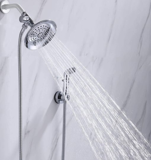 G-Promise Accesorio de Ducha para Perros para una Ducha Rapida y Limpia de Mascotas | Rociador Multifuncional, Valvula de Ducha de Metal, Manguera Extra Larga de 100 Pulgadas, Gancho Sin Taladrar | Bano/Lavado de Perros (Cromo) - Imagen 4
