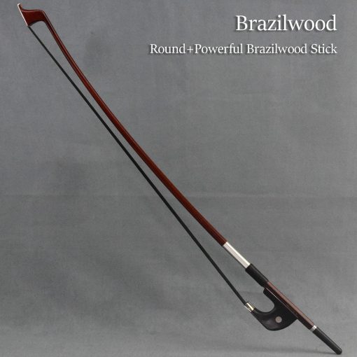 Arco de Contrabajo Vertical 3/4 Tamano Modelo Aleman Palo de Brasil 300BGB 74cm Recto Afinador Suave ebano Rana Pelo de Caballo Negro Profundo y Claro Tono - Imagen 6