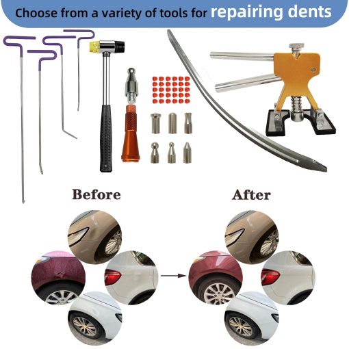 Juego de Herramientas de Reparacion de Abolladuras para Carro 159pcs NIUVOCY, Kit de Gran Tamano de Extractor Deslizante y Barras de Reparacion de Abolladuras, Elevador de Abolladuras de Carro sin Pintura Removedor de Granizo, un Juego Completo de Herramientas de Reparacion de Abolladuras para Taller de Reparacion de Autos Profesional - Imagen 6