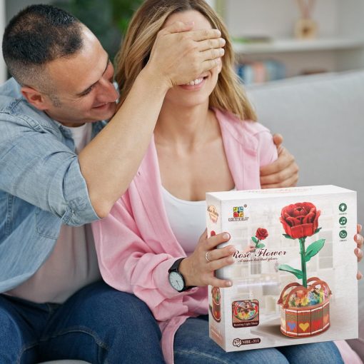 Rompecabezas de madera 3D para adultos y ninos - Kit modelo de flores de rosas de madera DIY, juguetes de rompecabezas 3D para ninos y ninas de 6 a 8 anos en adelante, kit de manualidades regalos de rompecabezas en cumpleanos, Navidad y Dia de San Valentin - Imagen 7