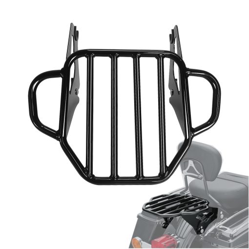 Portaequipajes Extraible de Dos Plazas en Negro Brillante Fjpacemt para Motocicleta Harley Davidson Touring Models 2009-2024 Street Glide Road Glide Electra Glide Road King