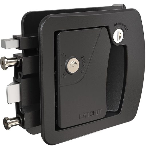 Cerrojo de puerta LATCH.IT RV Replacement | Cerrojo mecanico para puerta RV Clase C | Cerraduras de puertas de camper de metal | Pestillo de puerta RV con 2 llaves mecanicas | Cierre de puerta de camper para Clase C con agujero de 3.50" x 4.50"