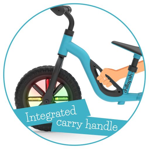 Bicicleta de Equilibrio para Ninos Chillafish Charlie Glow con Ruedas que Se Iluminan para Ninos de 18-48 Meses, Aprende a Montar con Neumaticos Antipinchazos de 10 Pulgadas, Asiento Ajustable y Manija de Transporte, Cielo - Imagen 4