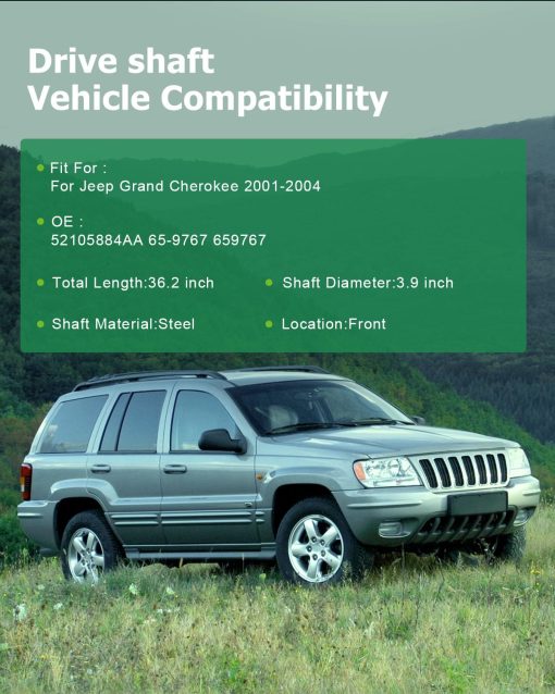 eje de transmision delantero SCITOO Compatible con Jeep Grand Cherokee 2001-2004 4.0L - Imagen 2