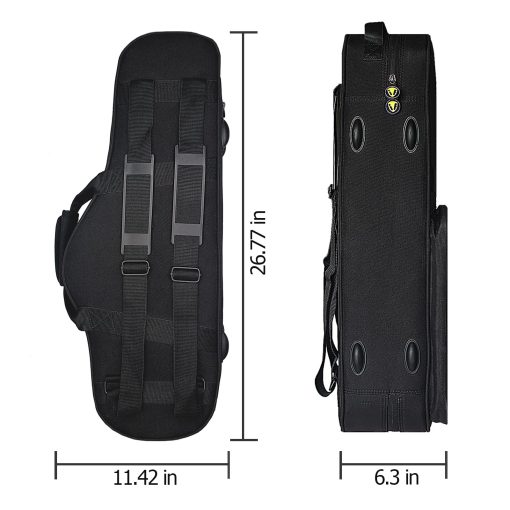 Estuche para saxofon alto TianChunyue? Mochila para saxofon alto Bolsa impermeable y a prueba de presion para saxofon Alto con bandolera Funda rigida especial para acompanamiento Accesorios de transporte acolchado (Negro) - Imagen 6