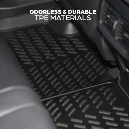 Tapetes para piso Flangooz compatibles con modelos Toyota RAV4 para 2019 2020 2021 2022 2023 2024, Tapetes para piso resistentes al clima, Accesorios para RAV4, Tapetes de auto personalizados impermeables de material TPE (juego de 4) - Imagen 5