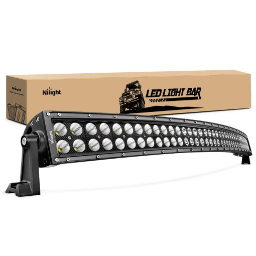 Nilight - 71017C-A 54" 312W Curvo Luces de Trabajo LED Barra de Luz Combinada de Manchas de FloDeloitte y Luces de Inundacion para Conducir Lampara antiniebla Luz LED para carretera, 2 anos de garantia