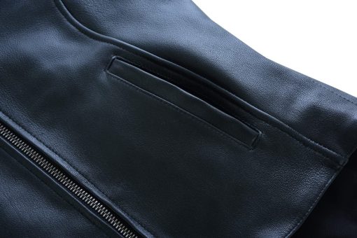 Chaqueta de Moto de Cuero para Mujer en Negro Vance Leather USA de Cuero de Vaca Encerado Suave Deportiva Crossover Biker (Grande) - Imagen 5