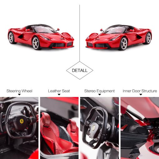 Carro RC RASTAR | Modelo de Coche de Juguete a Control Remoto de Escala 1/14 Ferrari LaFerrari para Ninos, Rojo - Imagen 6