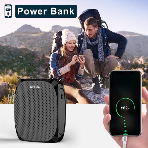 Amplificador de Voz Portatil SHIDU Microfono Personal para Hablar Sistema Pa Mini Recargable para Maestros Guias Turisticos Entrenadores Salon de Clases Canto Yoga Instructores de Fitness - Imagen 9